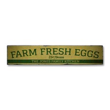 Farm Fresh Eggs, Custom Family Name - Rustic Distressed Wood Sign