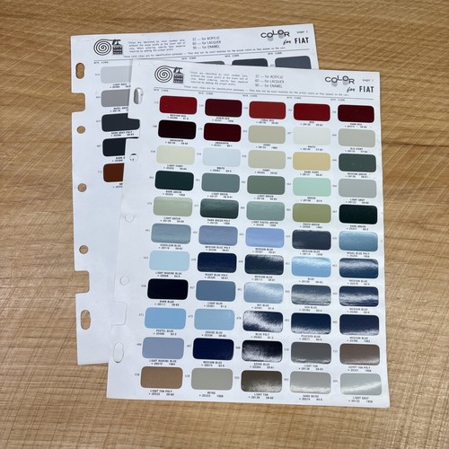 1960s Martin Senour Paints Color Chart Import Foreign FIAT Automotive Sheet