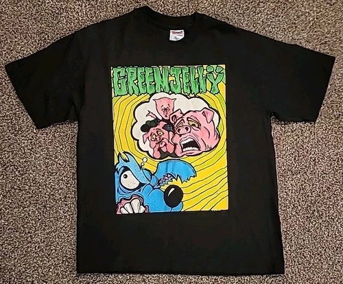 Green Jelly Concert T-shirt Size Large Single S 1990s vintage concert t-shirt, vintage, size L, single stitch, B+ condition