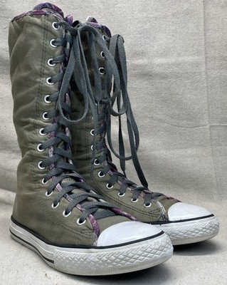Converse Chuck Taylor Tall X-HI 628083F Olive Green w/ Zipper US 4 UK 3.5 EUR 36