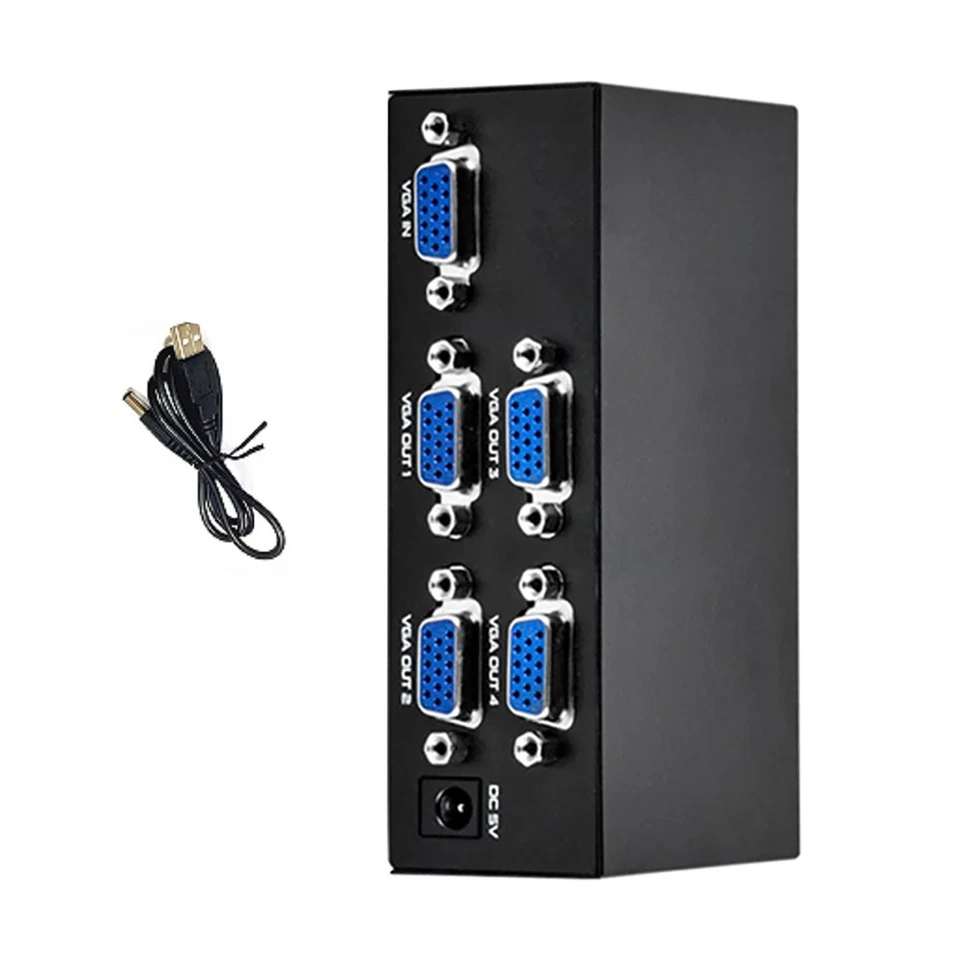 1 PC/DVD/TV Box To 4 VGA Monitor/Projector 1x4 VGA Splitter Video Distribution - Image 4 of 4