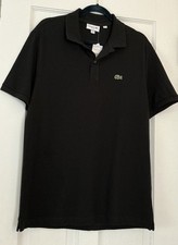 LACOSTE MEN  s SLIM FIT POLO, BLACK, SIZE FR 6/US XL NWT 