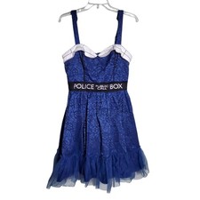 NWT Hot Topic Doctor Who BBC Blue Tardis Call Box Dress Size L