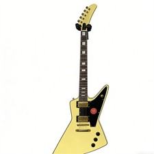 Cream Electric Guitar Custom Explorer Body 6 String H-H Pickup Black Pickguard
