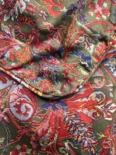 EUC RARE Ralph Lauren GALAHAD Red KING DUVET COMFORTER COVER Bed Sateen Paisley