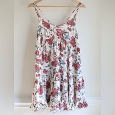 American Eagle Floral Tiered Sundress | Boho Cottagecore Mini Dress | Size M
