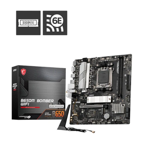 MSI B650M BOMBER WIFI AMD AM5 WiFi 6E mATX Motherboard DDR5 2.5GB LAN HDMI DP