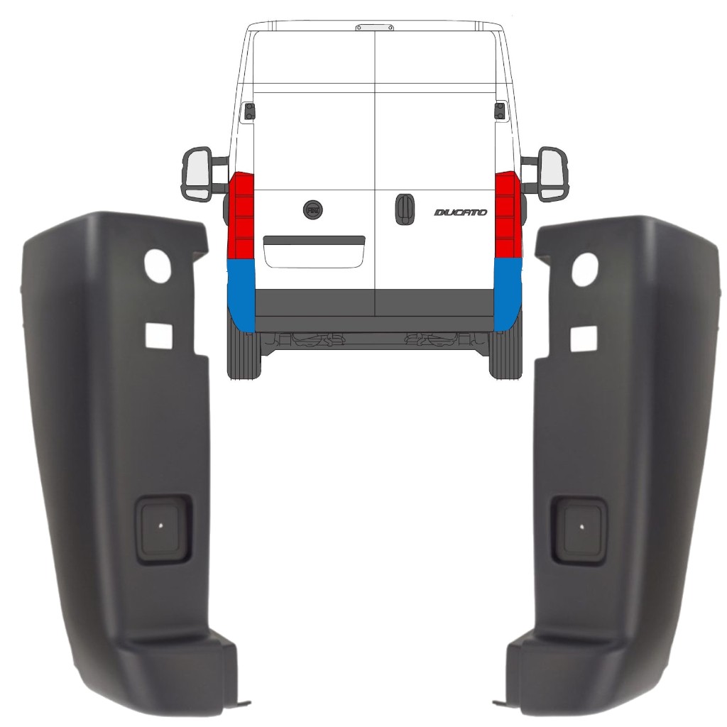Rear bumper corner for Peugeot Boxer 2006-2014 / Set