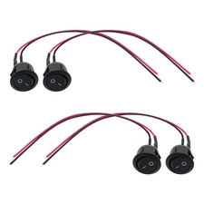 Rocker Switches 4 PCS Round On Off 12V DC Mini Circle Toggle 2 Pin SPST