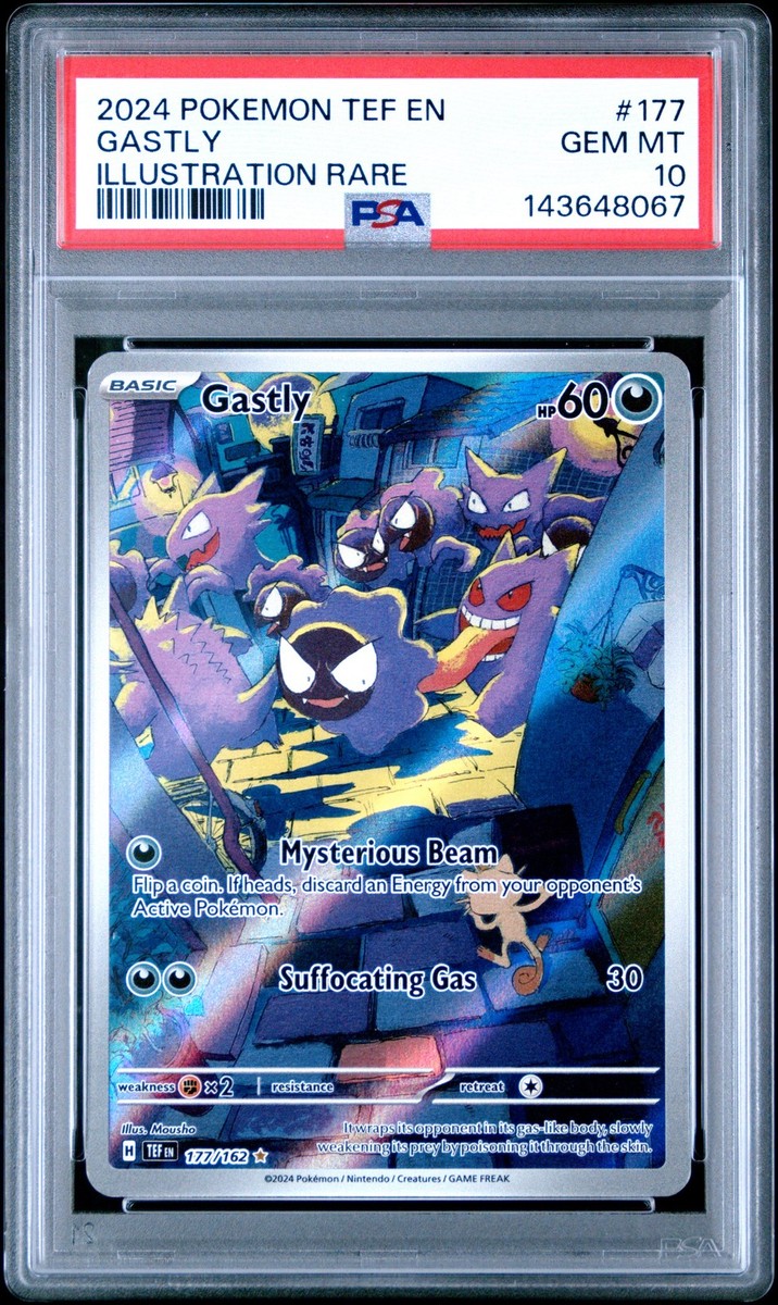PSA 10 Gastly Illustration Rare #177 2024 Pokemon Temporal Forces