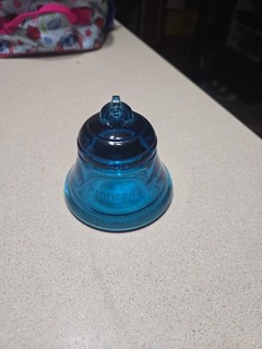 Vtg Peacock Blue Teal Glass Bell Telephone Pioneers of America 1978 Paperweight