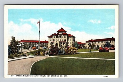 Hot Springs SD- South Dakota, Battle Monument Sanatorium, Vintage Postcard