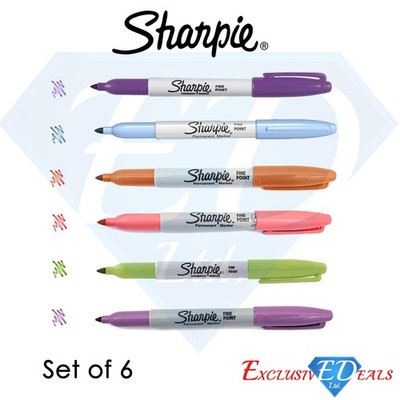 6er Set Sharpie Feine Spitze Permanent Marker Stifte Lebendig Glatt Dicke Linien