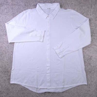 Son Of A Tailor Shirt Mens XXLT 23 Neck Button Up Long Sleeve Pique Knit White