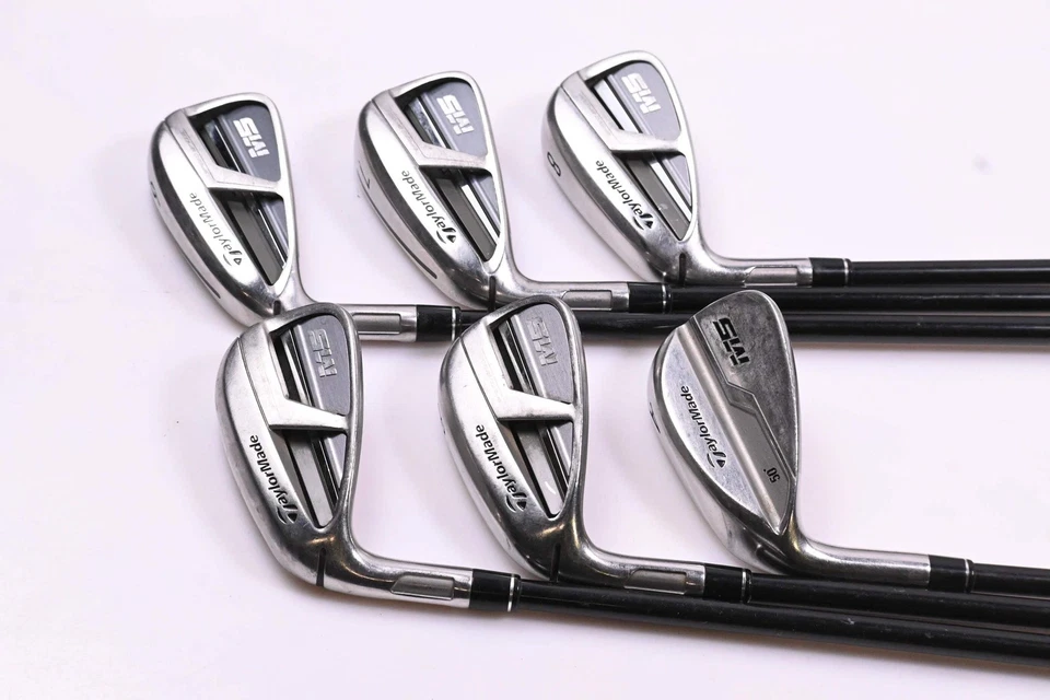Left Hand Taylormade M5 Irons / 6-PW+GW / Regular Flex Atmos Orange 6 Shafts - Image 2 of 4