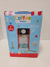 Play Right Wooden Coffee Maker Toy Set 7pc Pretend Play Kids Barista Kitchen 2