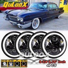 For 1958-1974 Cadillac Deville 4pcs 5-34 5.75 Led Headlights High Low Beam Dot