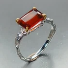 Unique Jewelry Natural Hessonite Ring 925 Sterling Silver Size 7 /R471537
