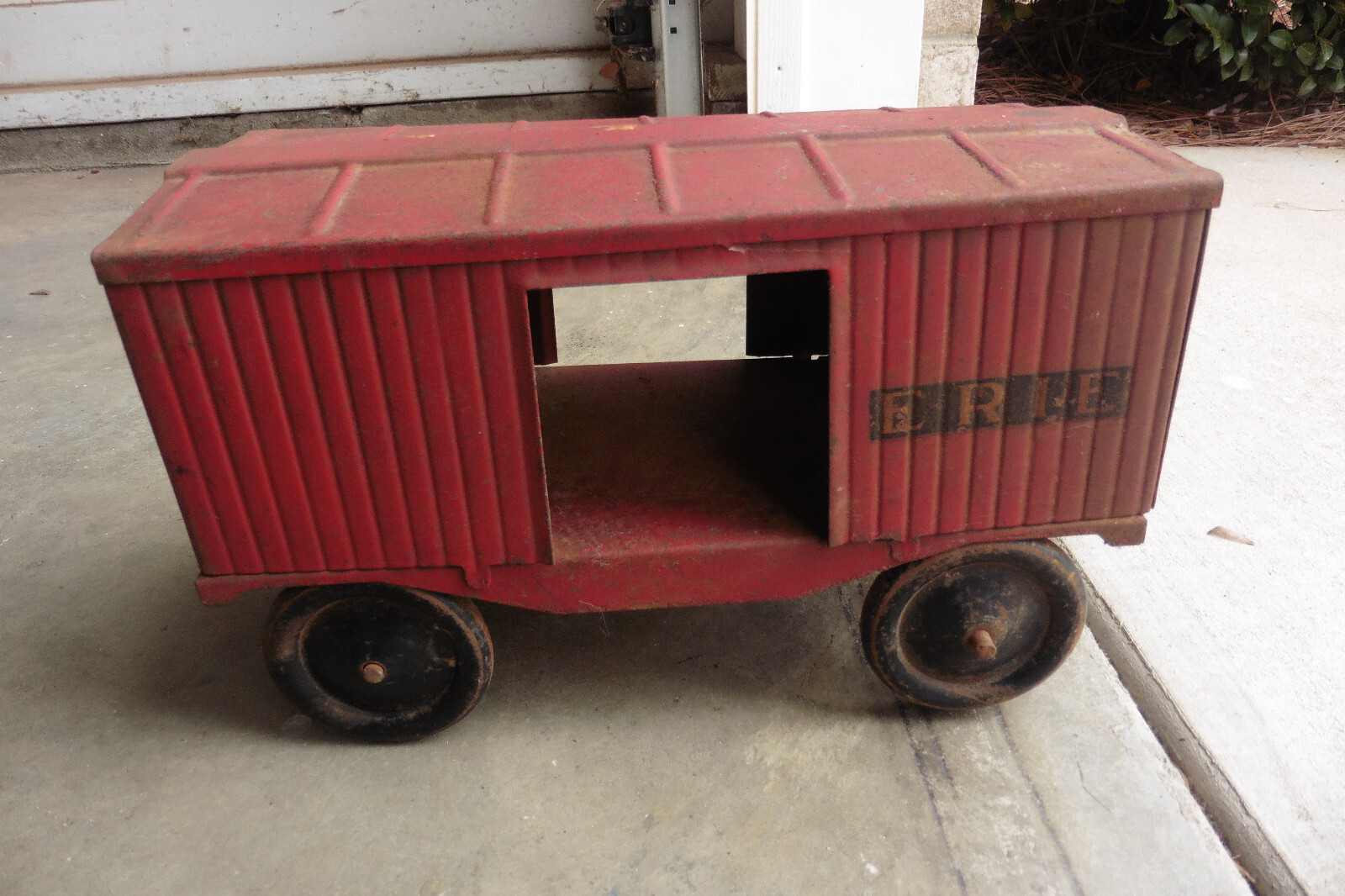 1930s STEELCRAFT Pressed Steel 20th Century Limited Train ERIE Box Car As Found