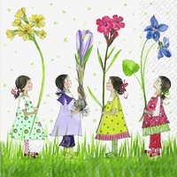 "20 Servietten \"Tadita\" MäDchen FrüHling Blumen Kinder *33X33 Kerstin Heß Krokus"
