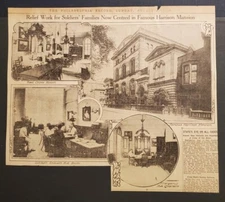 5028----1916 Philadelphia Stotesbury Mansion soldiers relief - interior images