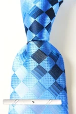 New Style Plaid Blue Red Purple 100% JACQUARD WOVEN Silk Men's Necktie Tie