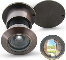 Solid Brass Door Viewer Peephole, 220-Degree Security Peephole with Heavy Duty