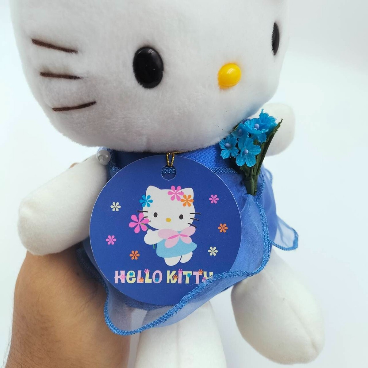 Sanrio C182 Hello Kitty Flowers ฺBlue EIKOH Plush 7