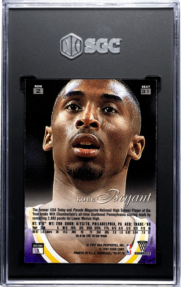 その他 Flair Showcase Row 2 #31 Kobe Bryant RC 1996-97 Flair Showcase Kobe Bryant RC ROW 2 #31 PSA 9 LOW