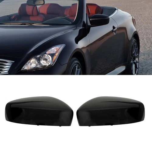 Gloss Black Side Wing Mirror Cover Caps For 2008-2013 Infiniti G25 G37 Q40 Q60