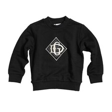 DOLCE & GABBANA Kids Sweater Black DG Logo Cotton Crew Neck Boys s. Tag 3 300usd