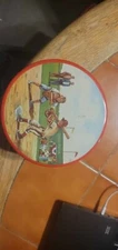 Vintage 1950's Baseball Tin Cherrydale Farms Cashew Butter Crunch ( Empty)