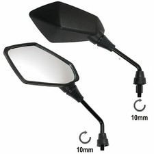 Coppia Specchietti Retrovisori Scooter Specchi Moto Custom Nero DX+SX