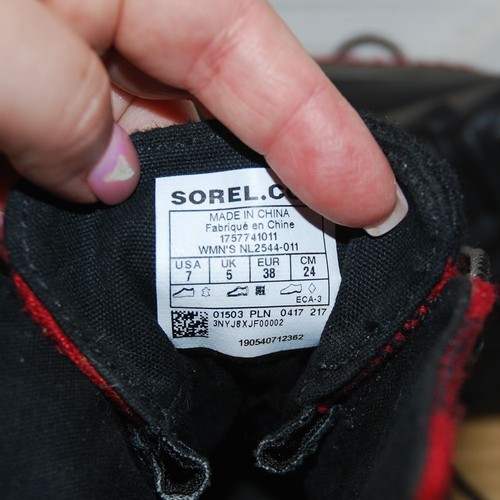 Mujeres Botas SOREL Talla 7 Tobillo Media Lluvia Nieve Pato Búfalo Cuadros NL2544-011 - Imagen 8 de 8