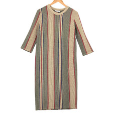 Zara Women's Multicolor Striped Textured Below Knee Length Bodycon Dress Small