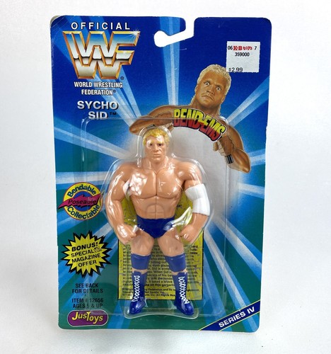Sycho Sid Vintage WWF Bend Ems Series 4 Figure New...