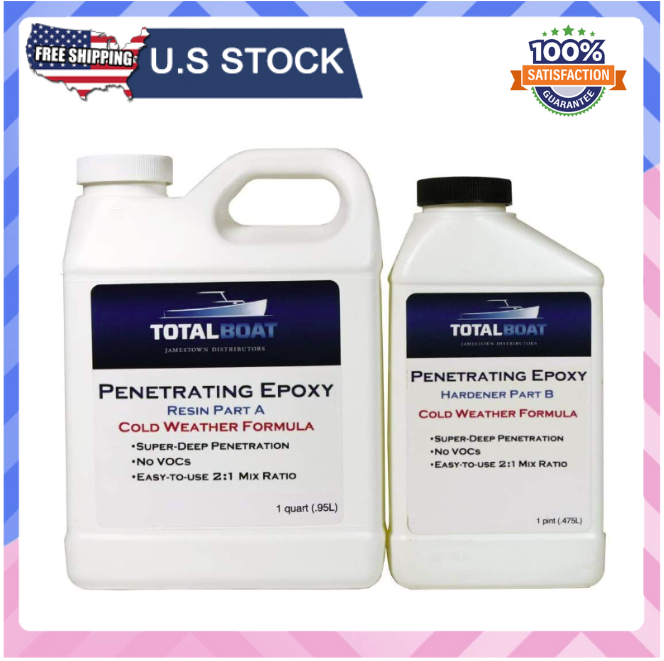 Clear Penetrating Epoxy Wood Sealer Stabilizer for Rot Repair and Restoration Qt-image