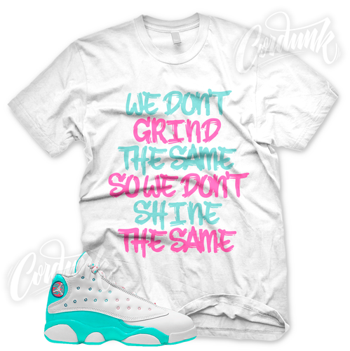 Jordan 13 Aurora Green Pink South Beach 
