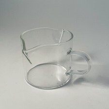 Set of 2 Shot Glasses Espresso Parts Double Spouts Milk Cup Clear Clear Glass
