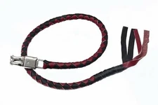 Lot of 5 Motorcycle Genuine Leather Get Back Whip in Marron & Black with 42"