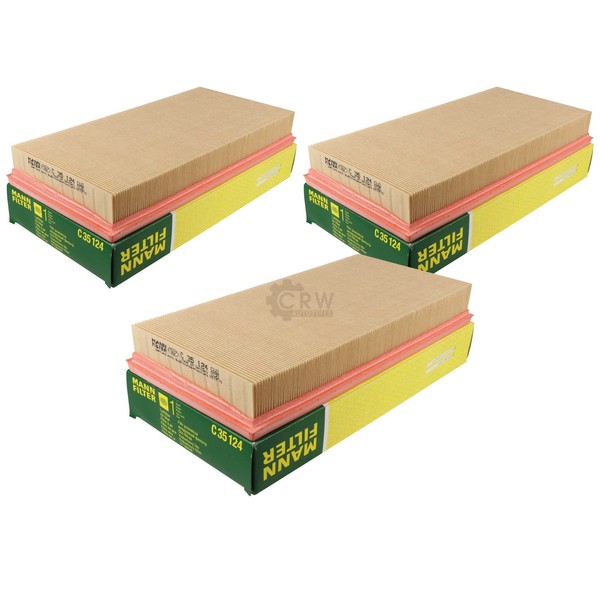 3X Original Mann-Filter Luftfilter C 35 124 Air Filter-image