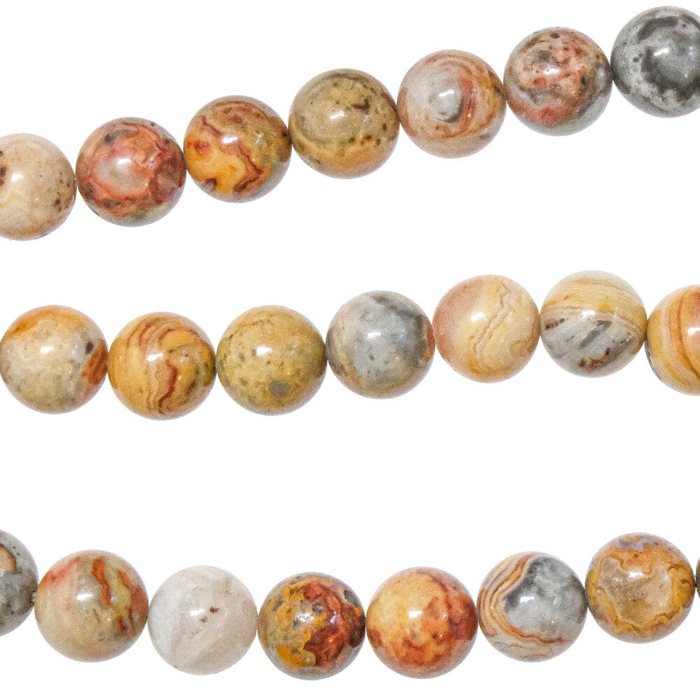 Collier agate crazy lace de prestige perles de qualité supérieure 10mm