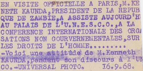 Kenneth Kaunda, Président de la République de Zambie. Afrique. Africa. 1968. - Imagen 2 de 2