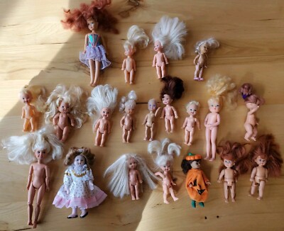 Vintage 90s Lot Of 20 Mini Toy Doll Figures Mattel Barbie Kelly Kid Kore Naked