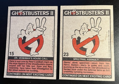 2 Vintage 1989 Ghostbusters Cards, Dr. Venkmans's House Call, Spectral Assault! - Picture 2 of 2