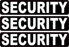 3in x 0.6in Security Vinyl Stickers Car Truck Vehicle Bumper Decal