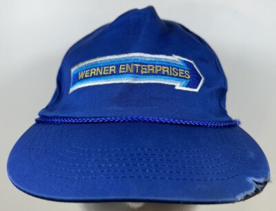 Vintage Werner Enterprises Hat Worn Blue Cap Transport Trucking Logistics