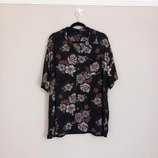 George Vintage Rayon Shirt Vtg Floral Pattern Hawaiian Shirt L