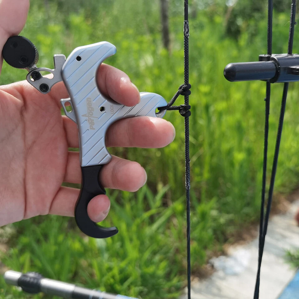 Compound Bow Release Aids 3 4 Finger Brass Thumb Trigger Grip Archery Hunt Shoot - Image 4 of 4