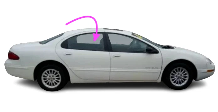 Fits 1998-2000 Chrysler Concorde LHS 300 Passenger Right Rear Door Window Glass - Image 2 of 4